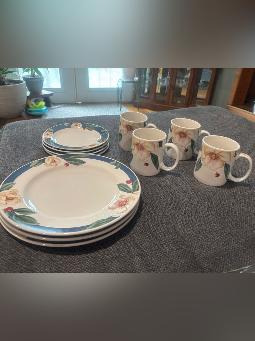 Vtg Citation Savannah Grove Petit Flora Magnolia Pattern Ceramic Dinnerware Set